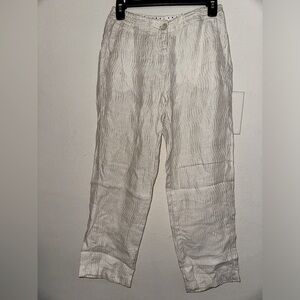Massimo alba women’s cream flax patterned pants 42 resortwear summer vacation
